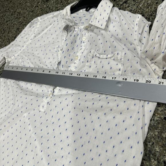 GAP Shirt Womens Medium Blue White Long Sleeve Button Tunic Pocket Top - Picture 5 of 7